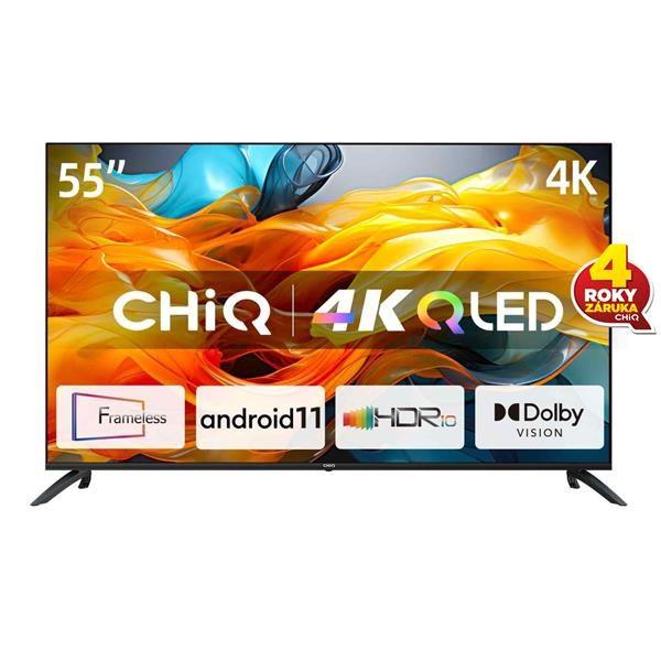 CHiQ U55QG7L TV 55", Ultra HD (4K), QLED, Smart, Android 11, HDR10, 3x HDMI, 2x USB