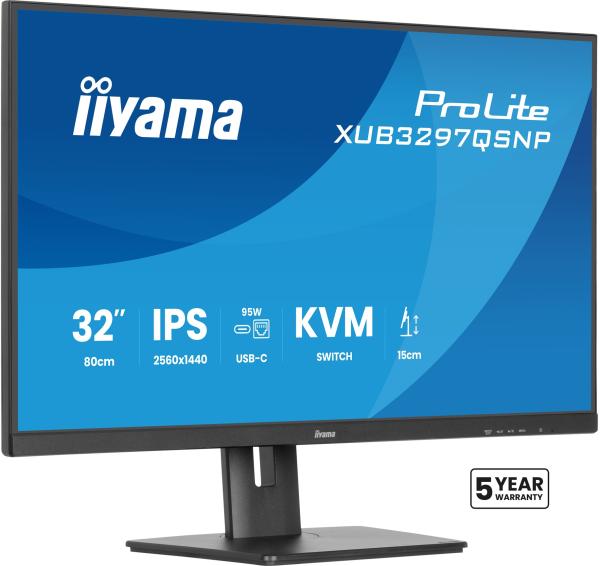 iiyama ProLite/ XUB3297QSNP-B1/ 32"/ IPS/ QHD/ 100Hz/ 1ms/ Čierna/ 5R 