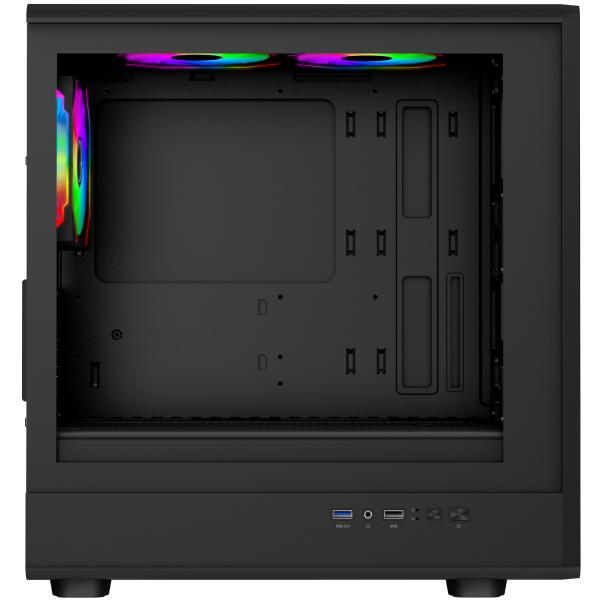 EVOLVEO Panthera, mATX/ 3x ARGB 120/ drevo+sklo 