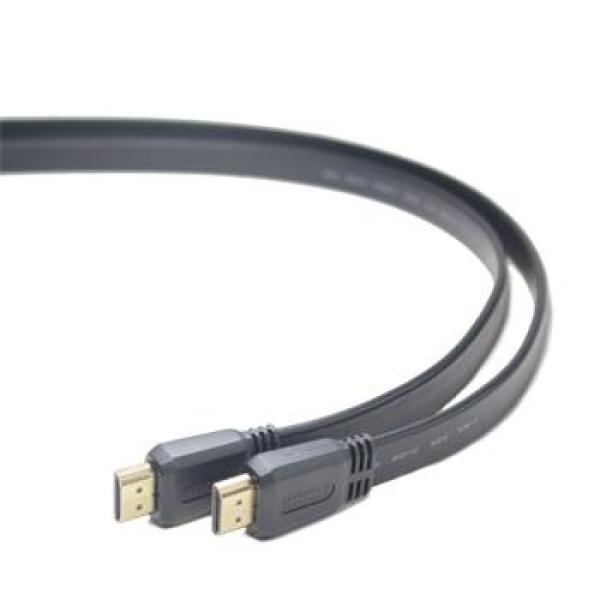 PremiumCord Kábel HDMI+Ethernet, zlac., plochý, 2m