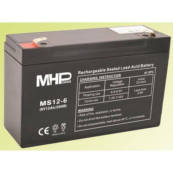 Pb akumulátor MHPower VRLA AGM 6V/ 12Ah (MS12-6)