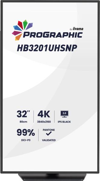 iiyama ProGraphic/ HB3201UHSNP-B1/ 31, 5"/ IPS/ 4K UHD/ 60Hz/ 4ms/ Čierna/ 3R 