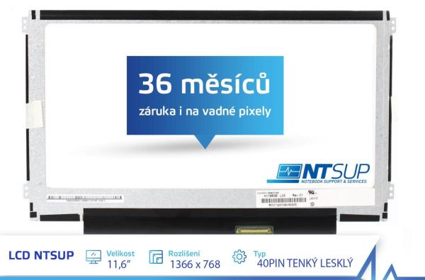 LCD PANEL NTSUP 11, 6" 1366x768 40PIN TENKÝ LESKLÝ