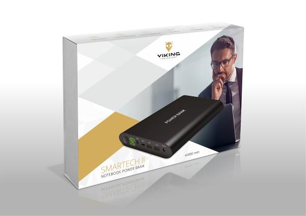 VIKING Notebook powerbank Smartech II QC3.0 40000mAh, Černá 