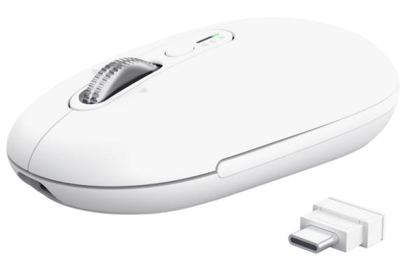 Trust Seron Slim/ Kancelárska/ Optická/ 3 200 DPI/ USB+BT/ Biela 