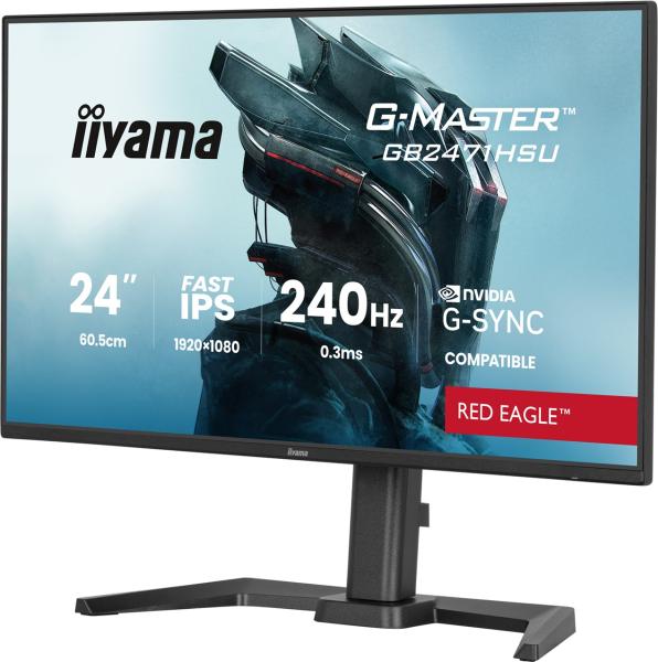 iiyama G-Master/ GB2471HSU-B1/ 23, 8"/ IPS/ FHD/ 240Hz/ 0, 3ms/ Čierna/ 3R 