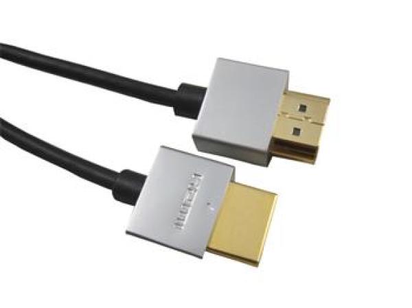 PremiumCord Slim HDMI High Speed + Ethernet kabel, zlacené konektory, 0, 5m