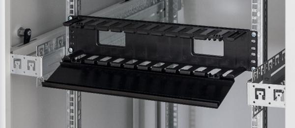 19" vyväzovací panel 2U plastový RAL9005 