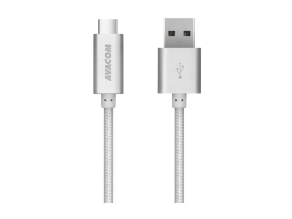 Kábel AVACOM TPC-100S USB - USB Type-C, 100cm, strieborná
