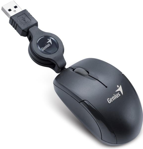 GENIUS Micro Traveler V2/ Cestovná/ Optická/ 1 200 DPI/ Drôtová USB/ Čierna