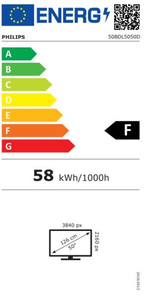 50" D- LED Philips 50BDL5050D-UHD, 600, AN, 24/ 7 
