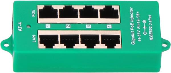 MaxLink Gigabitový 4-portový PoE panel, 802.3af/ at 