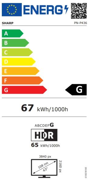 43" LED SHARP P436, 3840x2160, 24/ 7, 700cd 