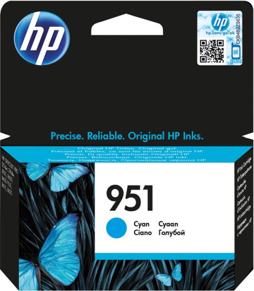 HP 951 Cyan Original Ink Cart,  CN050AE (700 pages)