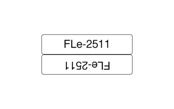 FLe-2511, predrezané štítky - čierna na biele, šírka 21 mm 