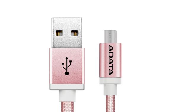 ADATA Micro USB kábel pletený 1m ružový