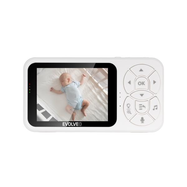 EVOLVEO Baby Monitor N35, detská pestúnka s kamerou, VOX, teplomer, nočné videnie, RGB svetlo, Modrá 