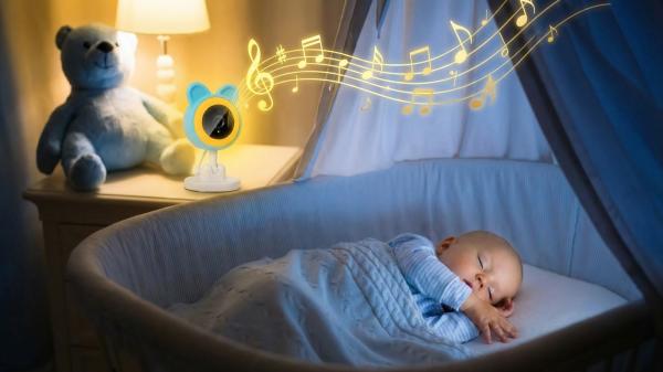 EVOLVEO Baby Monitor N35, detská pestúnka s kamerou, VOX, teplomer, nočné videnie, RGB svetlo, Modrá 
