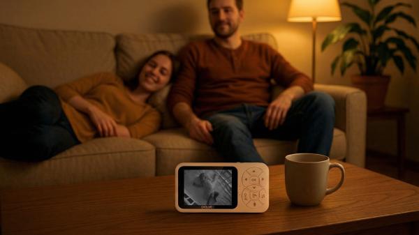 EVOLVEO Baby Monitor N35, detská pestúnka s kamerou, VOX, teplomer, nočné videnie, RGB svetlo, Ružová 