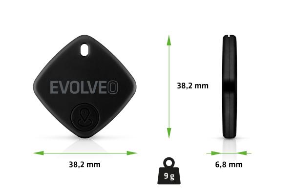 EVOLVEO TrackTag, Bluetooth lokátor s Apple Find My, čierny 