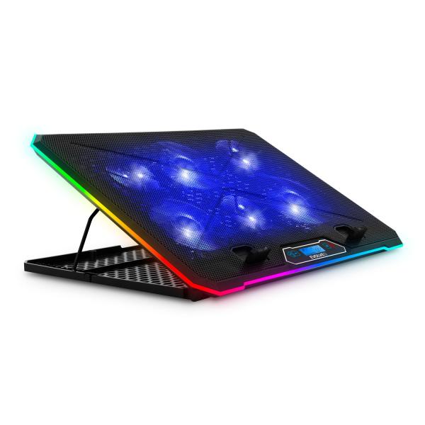 EVOLVEO Ania 9, chladiaca podložka pod notebook, 6x ventilátor, RGB obvodové podsvietenie 
