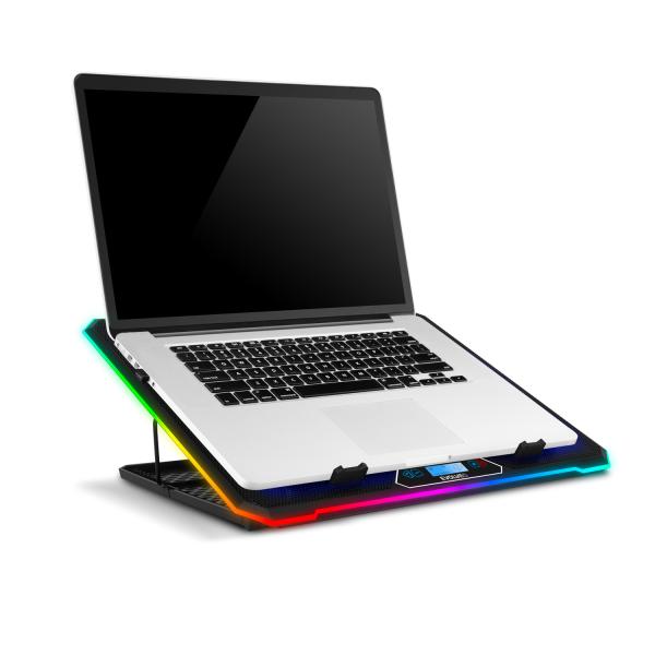 EVOLVEO Ania 9, chladiaca podložka pod notebook, 6x ventilátor, RGB obvodové podsvietenie 