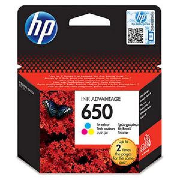 HP 650 tříbarevná inkoustová kazeta, CZ102AE