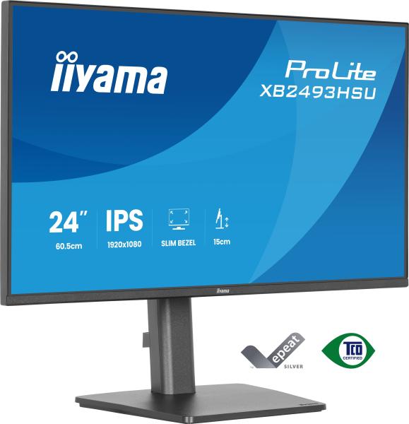 iiyama ProLite/ XB2493HSU-B1/ 23, 8"/ IPS/ FHD/ 120Hz/ 1ms/ Čierna/ 3R 