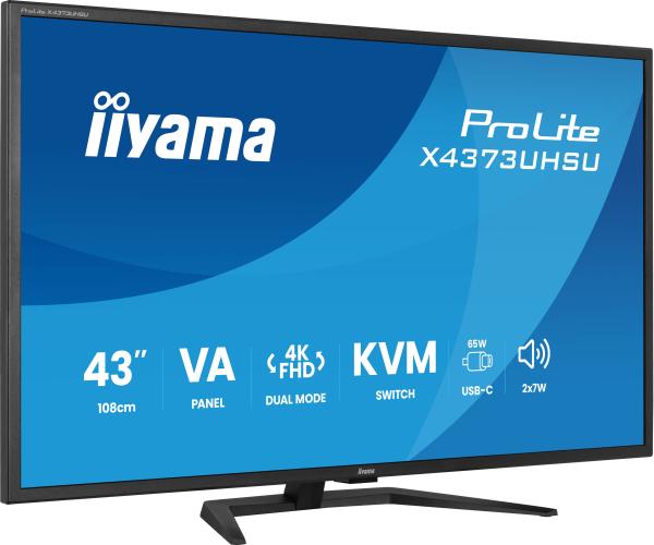 iiyama ProLite/ X4373UHSU-B2/ 42, 5"/ VA/ 4K UHD/ 60Hz/ 3ms/ Čierna/ 3R 