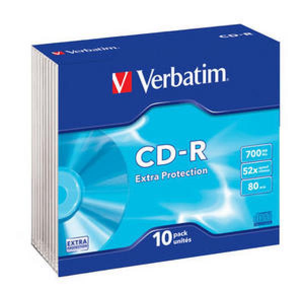 VERBATIM CD-R(10-Pack)Slim/ EP/ DL/ 52x/ 700MB