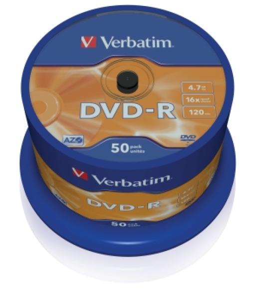 VERBATIM DVD-R(50-Pack)Spindl/ MattSlvr/ 16x/ 4.7GB