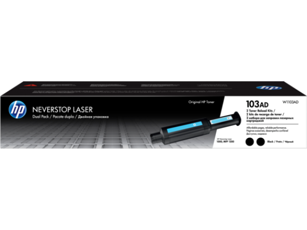 HP 103AD Black Neverst. Laser, dvojbalení, W1103AD