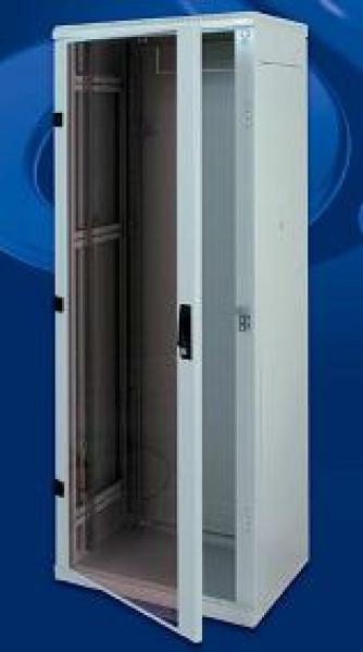 Stojanový rozvádzač 15U (š) 600x (h) 800, sklenené dvere