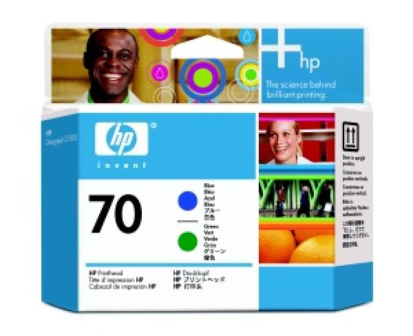 HP No 70 Ink Cart/Blue+Green Printhead