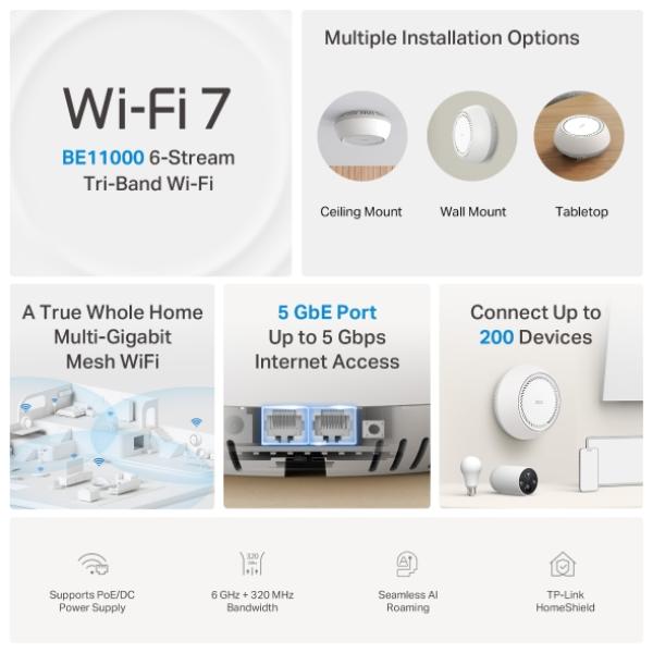 TP-link Wifi7 domáci mesh Deco BE65-PoE(3-pack) 