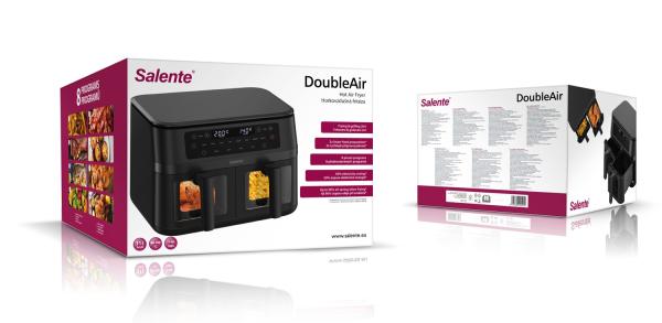Salente DoubleAir, duálna teplovzdušná fritéza, 11 l, čierna 