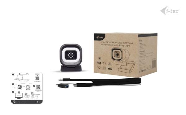 i-tec SOLOMON 700 STREAM 4K Webcam s LED osvetlením 