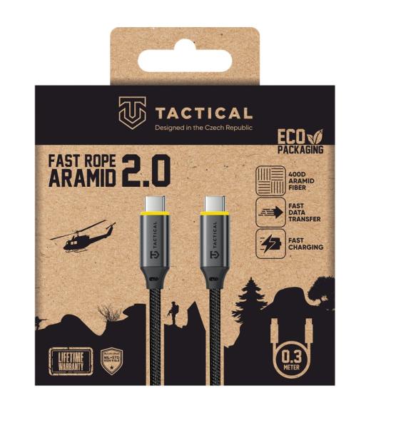 Tactical Fast Rope Aramid 2.0 Cable USB-C/ USB-C 0.3m 