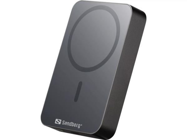 Sandberg Mag bezdrôtová powerbanka 10000mAh (37 Wh), čierna 
