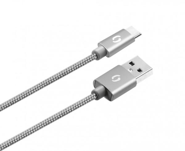 ALIGATOR PREMIUM Dátový kábel 2A, USB-C sivý