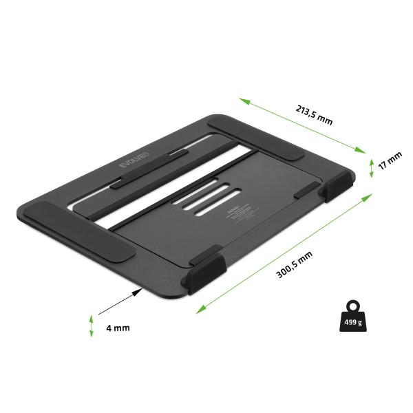 EVOLVEO TopLift, hliníkový podstavec pod notebook, čierny 
