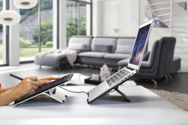 EVOLVEO TopLift, hliníkový podstavec pod notebook, čierny 