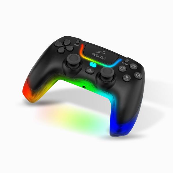 EVOLVEO Ptero2, bezdrôtový & drôtový gamepad pre PC, PS3/ 4/ 5, iOS, Android, Switch, čierny 