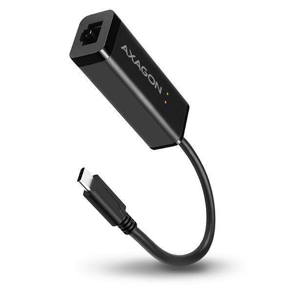 AXAGON ADE-SRC, USB-C 3.2 Gen 1 - Gigabit Ethernet sieťová karta, auto inštal, čierna 