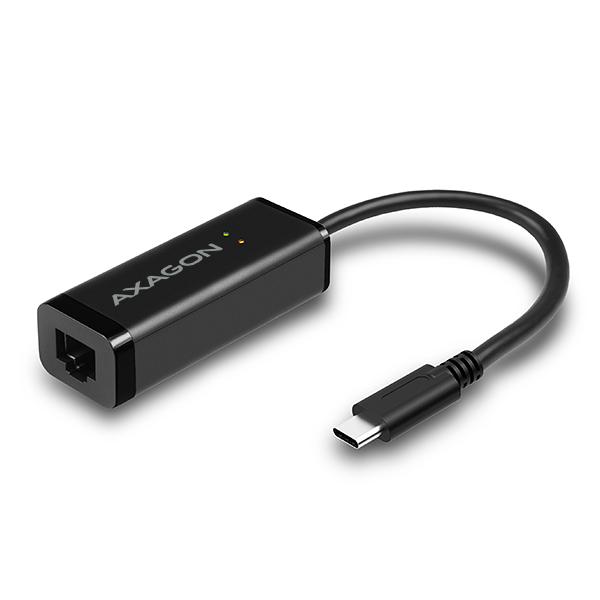 AXAGON ADE-SRC, USB-C 3.2 Gen 1 - Gigabit Ethernet sieťová karta, auto inštal, čierna 