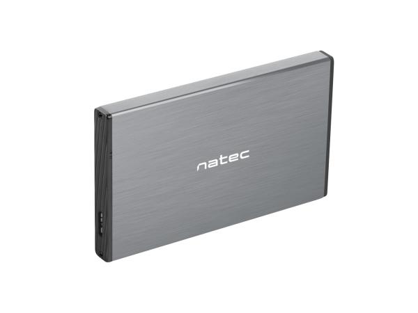 Externí box pro HDD 2, 5" USB 3.0 Natec Rhino Go, šedý, hliníkové tělo 
