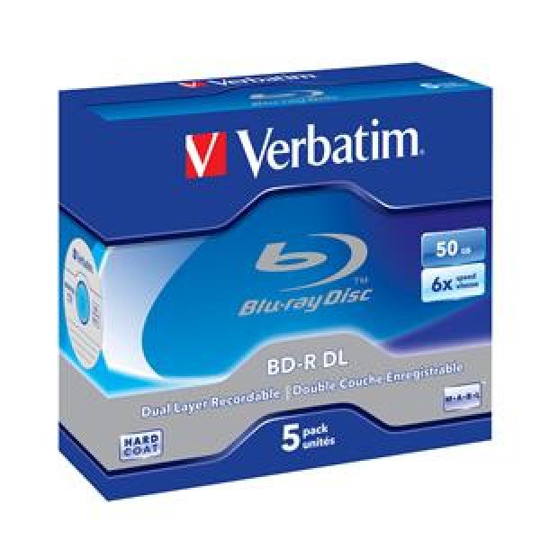 VERBATIM BD-R DL(5-Pack)Jewel/ 6x/ 50GB