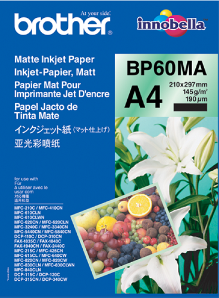 BP60MA, 25 listov, atramentový papier Brother, matný, 145 g
