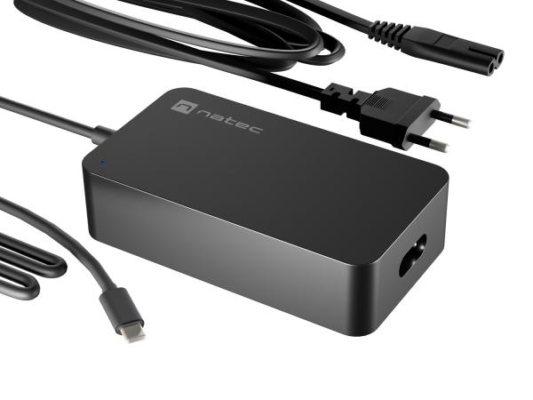 Nabíjačka Natec GRAYLING GAN USB-C 65W pre notebooky, tablety, smartfóny 