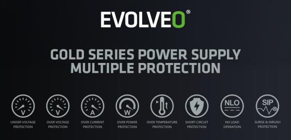 EVOLVEO P1000, 1000W/ ATX 3.1/ 80+ PLATINUM/  